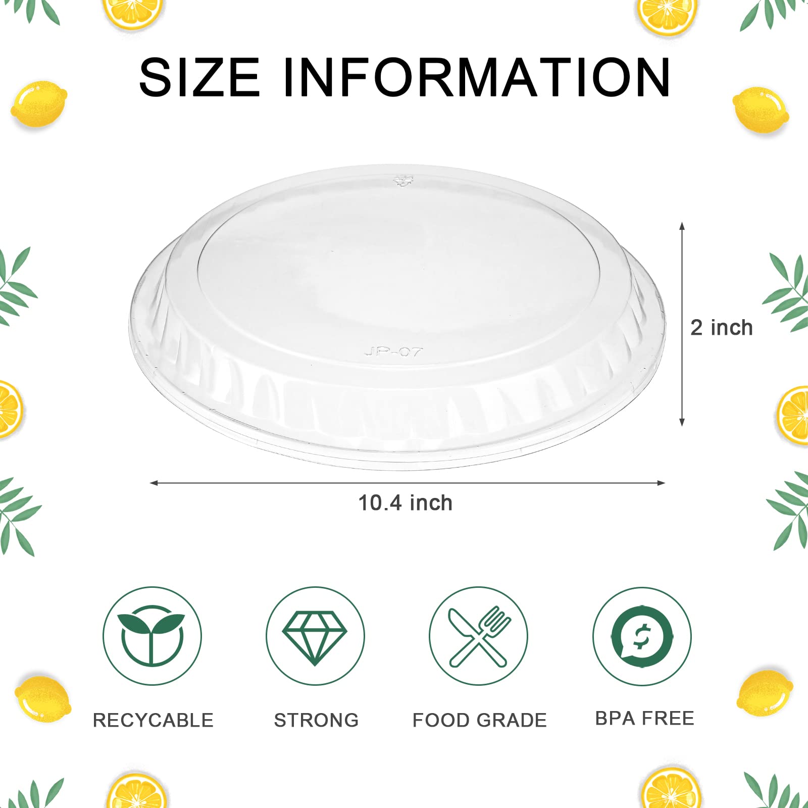 Patelai 32 Pcs Round Plastic Appetizer with Lid 10 Inch Veggie Fruit Serving Party Platter 6 Compartment Disposable Food Storage Divided Containers Supplies