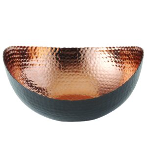 elegance eclipse bowl, 10" x 9.75", black/copper