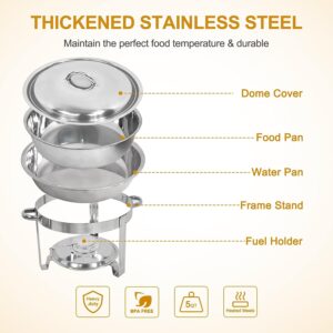 Nova Microdermabrasion Chafing Dish Buffet Set of 4 Stainless Steel Chafing Dishes for Buffet Food Warmer for Parties Catering Event with Food Water Pan, Fuel Holder