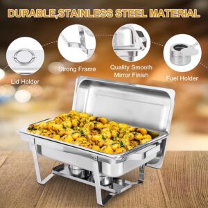 Nova Microdermabrasion Chafing Dish Buffet Set of 4 Stainless Steel Chafing Dishes for Buffet Food Warmer for Parties Catering Event with Food Water Pan, Fuel Holder