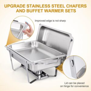 Nova Microdermabrasion Chafing Dish Buffet Set of 4 Stainless Steel Chafing Dishes for Buffet Food Warmer for Parties Catering Event with Food Water Pan, Fuel Holder