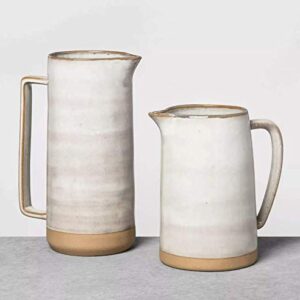 Hearth & Hand with Magnolia Stoneware Pitcher (Gray Short)