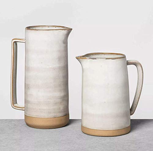 Hearth & Hand with Magnolia Stoneware Pitcher (Gray Short)