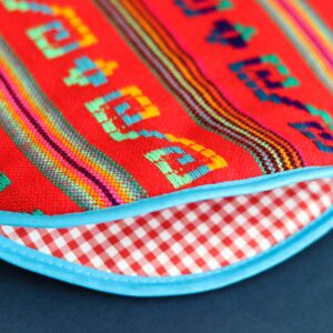 Authentic Mexican Cloth Tortilla Holder Warmer Pouch 1Pz Double Sided. Insulated Tortillera Microwave Oven Safe for Corn, Flour Taco, Burrito, Quesadilla,Bread, Roti. Tortillero Termico de Tela Red