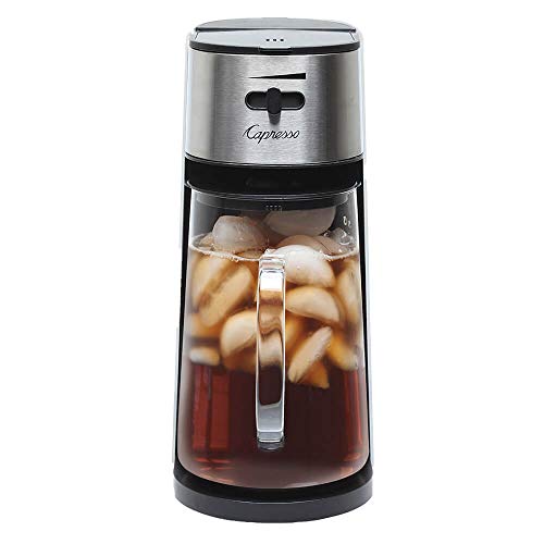 Capresso Stainless Steel Iced Tea Maker Glass Pitcher One Button Operation