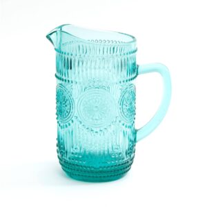 the pioneer woman adeline 1.59-liter glass pitcher turquoise