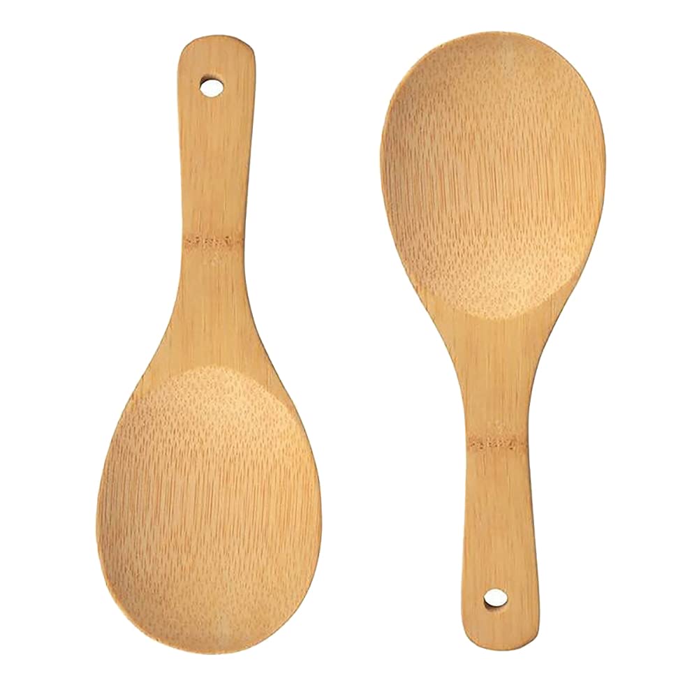 ccHuDE 4 Pcs Bamboo Non Stick Rice Spoon Rice Paddle Rice Spatula Rice Scooper Scoop for Sushi