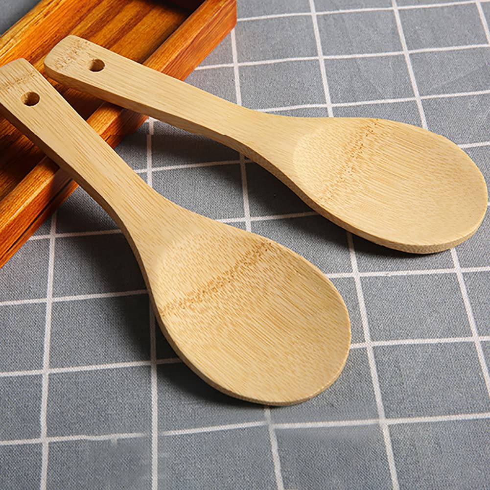 ccHuDE 4 Pcs Bamboo Non Stick Rice Spoon Rice Paddle Rice Spatula Rice Scooper Scoop for Sushi