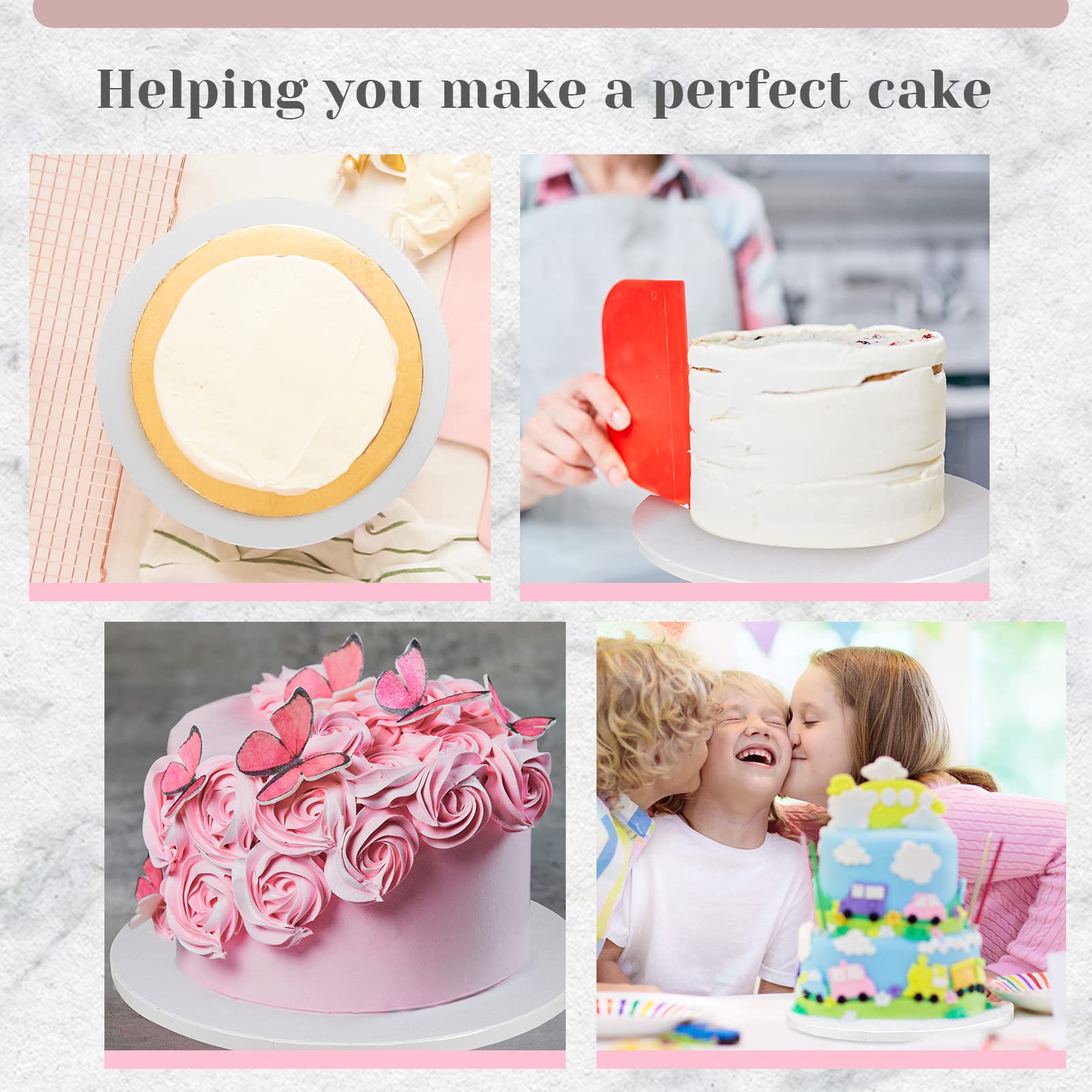 20 Pcs 12 Inch Round Cake Drums White Cakeboard 1/2 Inch Thick Circle Cake Boards Cake Base for Wedding Birthday Party Multi Tiered Cakes