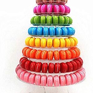 10 Tier Round Macaron Tower Stand Adjust Tiers Level Dia from 4"-13", Cupcake Stand Desserts Displayfor Wedding Birthday Decor