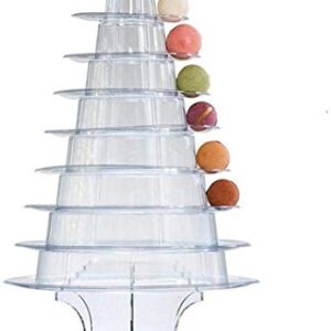 10 Tier Round Macaron Tower Stand Adjust Tiers Level Dia from 4"-13", Cupcake Stand Desserts Displayfor Wedding Birthday Decor