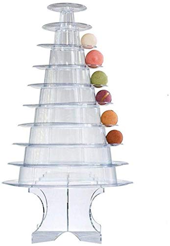 10 Tier Round Macaron Tower Stand Adjust Tiers Level Dia from 4"-13", Cupcake Stand Desserts Displayfor Wedding Birthday Decor