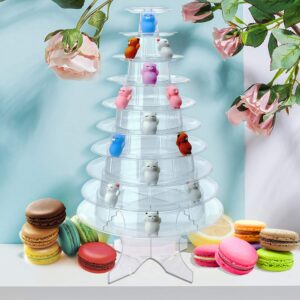 10 Tier Round Macaron Tower Stand Adjust Tiers Level Dia from 4"-13", Cupcake Stand Desserts Displayfor Wedding Birthday Decor