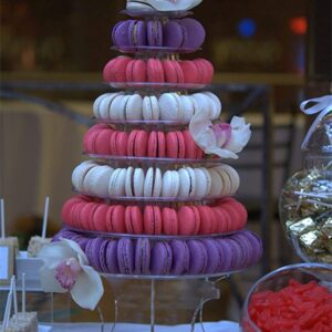 10 Tier Round Macaron Tower Stand Adjust Tiers Level Dia from 4"-13", Cupcake Stand Desserts Displayfor Wedding Birthday Decor