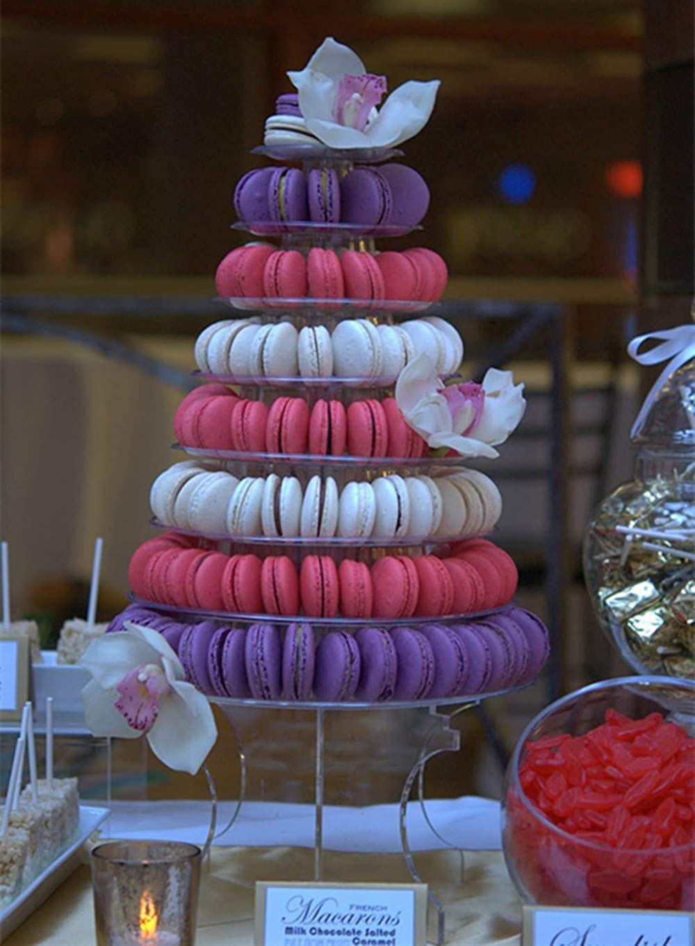 10 Tier Round Macaron Tower Stand Adjust Tiers Level Dia from 4"-13", Cupcake Stand Desserts Displayfor Wedding Birthday Decor