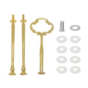 geesatis 4 set golden metal cake stand holder 3 tier cake stand fittings cake plate stand handle hardware fittings for cupcake dessert platter serving stand