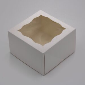 Green Harvest 8"x8"x5" White Cake Box with Window and Gold Cake Board Combo 12 Sets 24 pcs