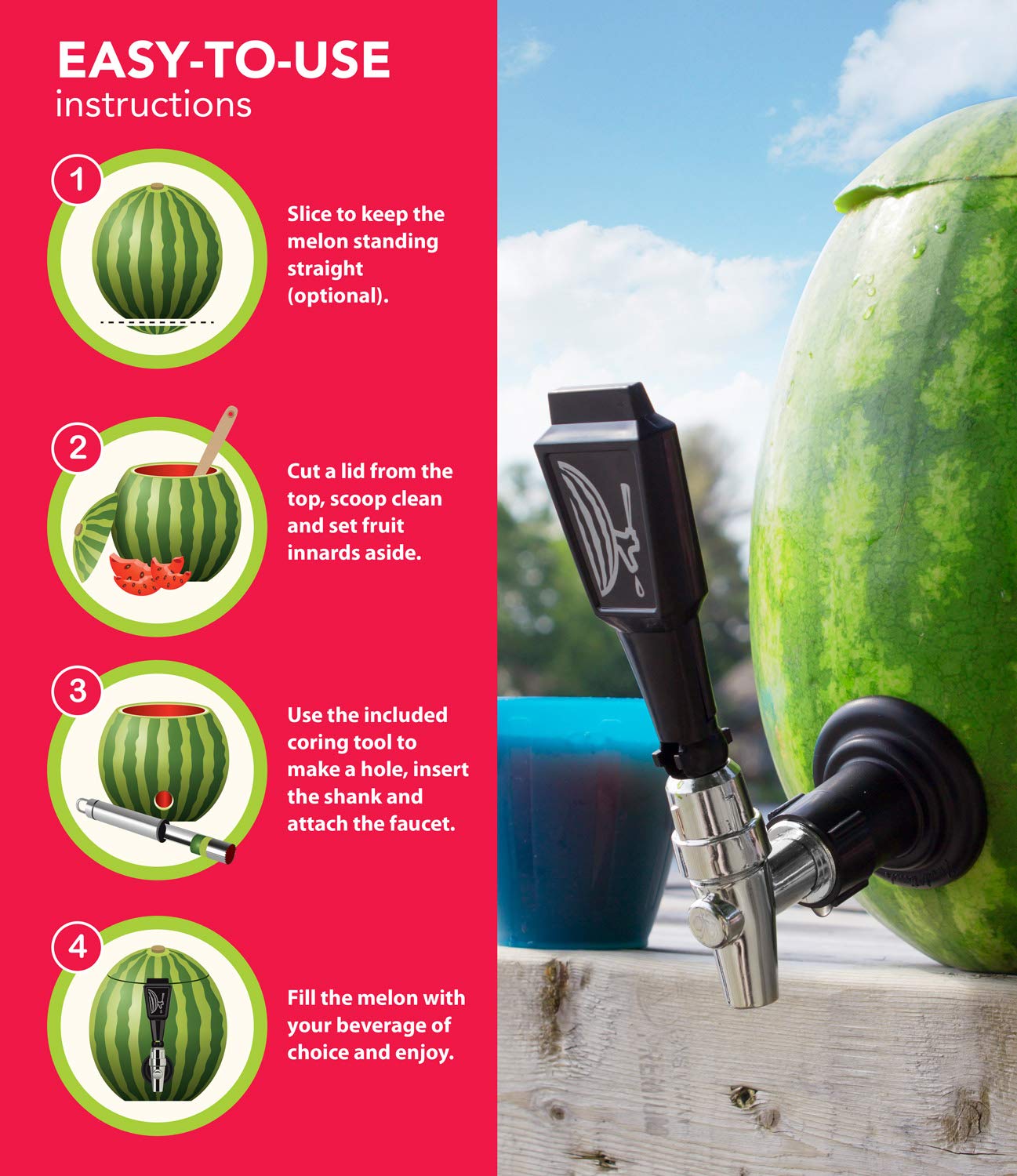 Final Touch Watermelon Keg Tapping Kit with Coring Tool (BD204)