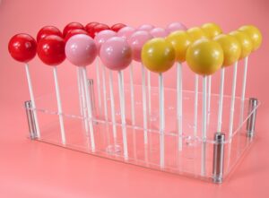 ackers boro3.3 cake pop display stand, 24 hole clear acrylic lollipop holder weddings baby showers birthday parties anniversaries halloween candy decorative (24 hole)