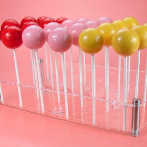 Ackers BORO3.3 Cake Pop Display Stand, 24 Hole Clear Acrylic Lollipop Holder Weddings Baby Showers Birthday Parties Anniversaries Halloween Candy Decorative (24 Hole)