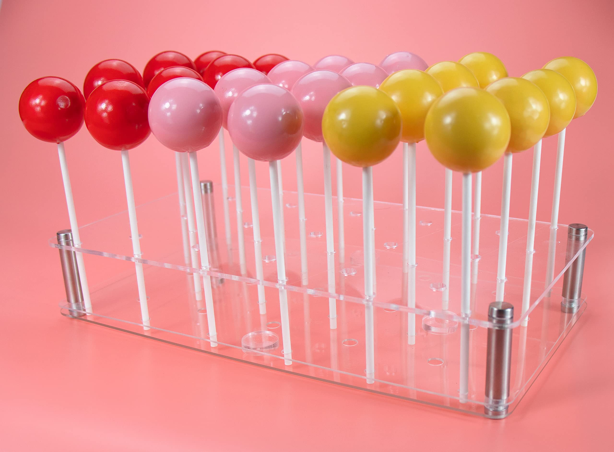 Ackers BORO3.3 Cake Pop Display Stand, 24 Hole Clear Acrylic Lollipop Holder Weddings Baby Showers Birthday Parties Anniversaries Halloween Candy Decorative (24 Hole)