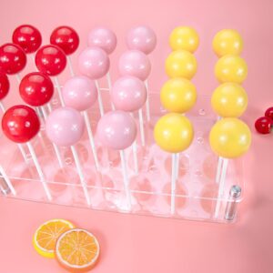 Ackers BORO3.3 Cake Pop Display Stand, 24 Hole Clear Acrylic Lollipop Holder Weddings Baby Showers Birthday Parties Anniversaries Halloween Candy Decorative (24 Hole)