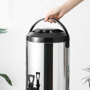 Stainless Steel Insulated Beverage Dispenser – Insulated Thermal Hot and Cold Beverage Dispenser with Spigot for Hot Tea & Coffee, Cold Milk, Water, Juice,Soup Family Party Cafe Buffet