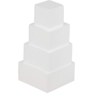 small cake foam dummies, 3-6 in cake dummy squares (4 pieces)