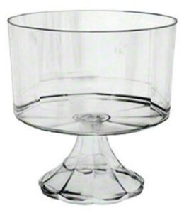 clear plastic elegant pedestal trifle bowl 120 oz