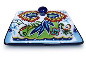 butter dishes with covers, for serving tray cheese, dessert, fruit and more appetizer plates (hand drawn)