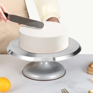 WObell Aluminium Alloy Rotating Cake Stand 12 Inch Revolving Cake Turntable for Cake, Cupcake Decorating Supplies