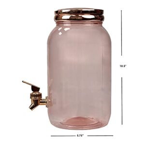 Drink Dispenser, Rose Gold (Single Pack) By Home Basics | Plastic Drink Dispenser, With Spigot and Carrying Lid