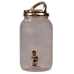 drink dispenser, rose gold (single pack) by home basics | plastic drink dispenser, with spigot and carrying lid