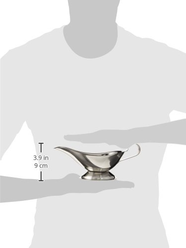 Winco Gravy Boat, 10-Ounce, Stainless Steel, Medium