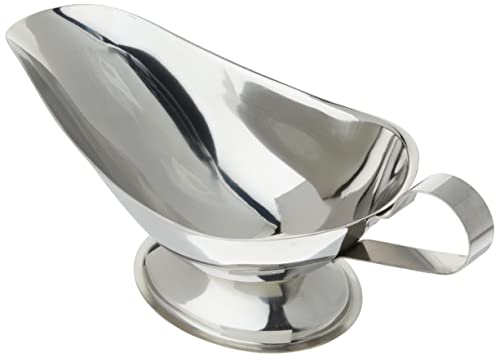 Winco Gravy Boat, 10-Ounce, Stainless Steel, Medium