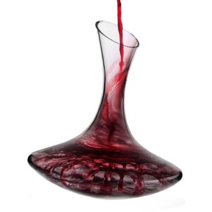 krosno red wine decanter carafe glass | 1800 ml | 60.9 oz | european made | avant-garde collection | perfect for home, restaurants and parties | lead-free