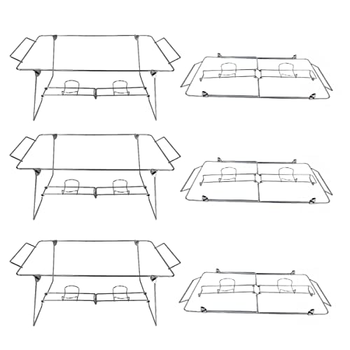 6 Pack Chafing Dish Wire Rack Buffet Stand Folding Easy-carrying Wire frame Serving Trays Food Warmer Rack, full size