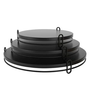 vivevol cupcake stand, 3-piece cake stands set, cake plate dessert candy display plate dessert stand, 8”-10”-12” (black)