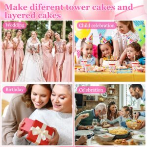 Hooshion 24 Pcs 3 Size Roman Column Cake Tiered Stands, Fondant Cakes Tier Separator Support Stand, Cake Pillars for Wedding Cakes, Multilayer Wedding Cake Decoration Support Tool Sets