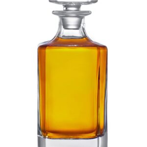 Makerflo Customizable Whiskey Decanter - 750ml Glass Alcohol Decanter with Airtight Bottle Stopper - Ideal Personalized Gift for All Occasions - Clear (1 Piece) - Suitable for engraving.