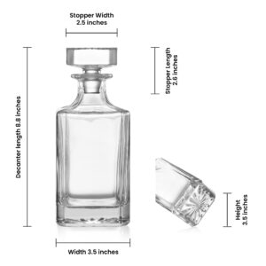 Makerflo Customizable Whiskey Decanter - 750ml Glass Alcohol Decanter with Airtight Bottle Stopper - Ideal Personalized Gift for All Occasions - Clear (1 Piece) - Suitable for engraving.