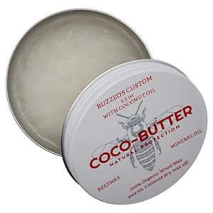 coco-butter - 3.5 oz - board butter with coconut oil - wood wax, food-safe, best finish, 100% organic, odorless