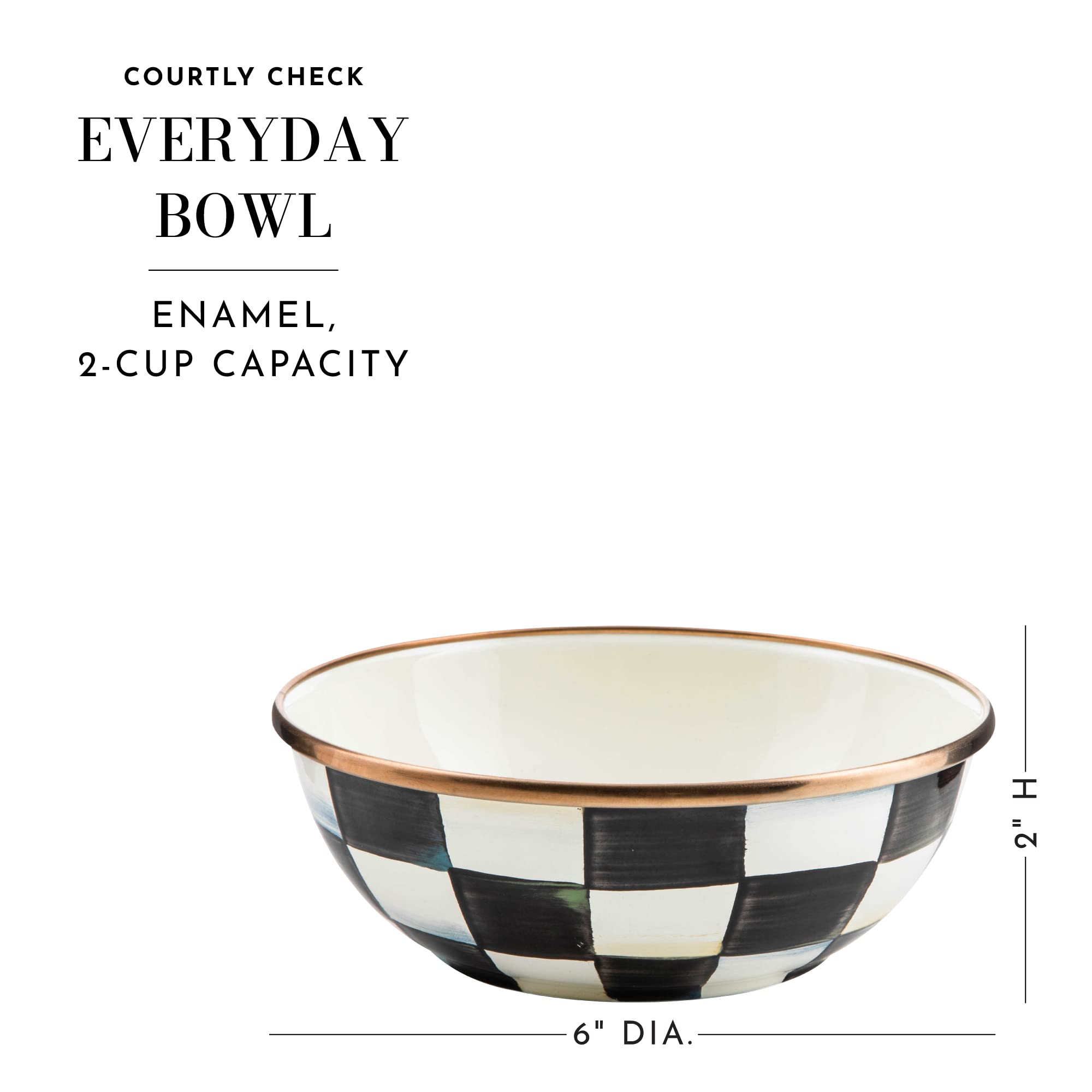MACKENZIE-CHILDS Courtly Check Enamel Everyday Bowl, Serving Bowls for Entertaining
