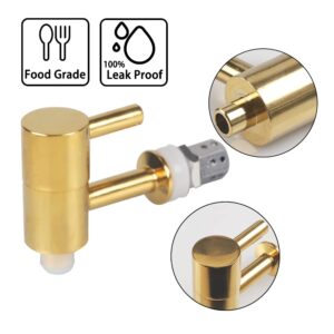 Beverage Dispenser Faucet Stainless Steel Spigot Gold Chrome Valve Replacement Tap No-Lead with Anti-Clogging Cap for Glass Jar Wine Beer Barrel Drink Dispenser by GwenB（0.47”/12mm）