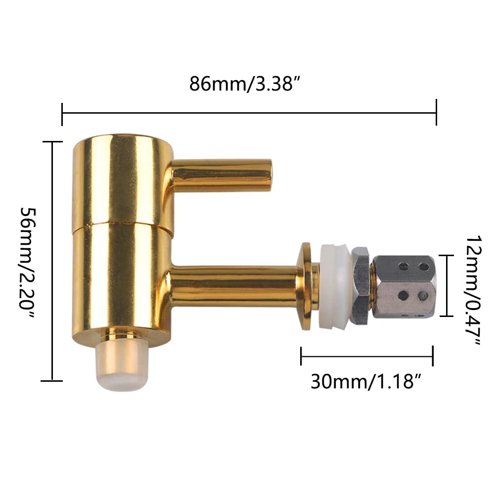 Beverage Dispenser Faucet Stainless Steel Spigot Gold Chrome Valve Replacement Tap No-Lead with Anti-Clogging Cap for Glass Jar Wine Beer Barrel Drink Dispenser by GwenB（0.47”/12mm）