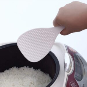 olirexd 2pcs non-stick rice paddle spoon rice scoop, rice serving spoon, white, 2 pack