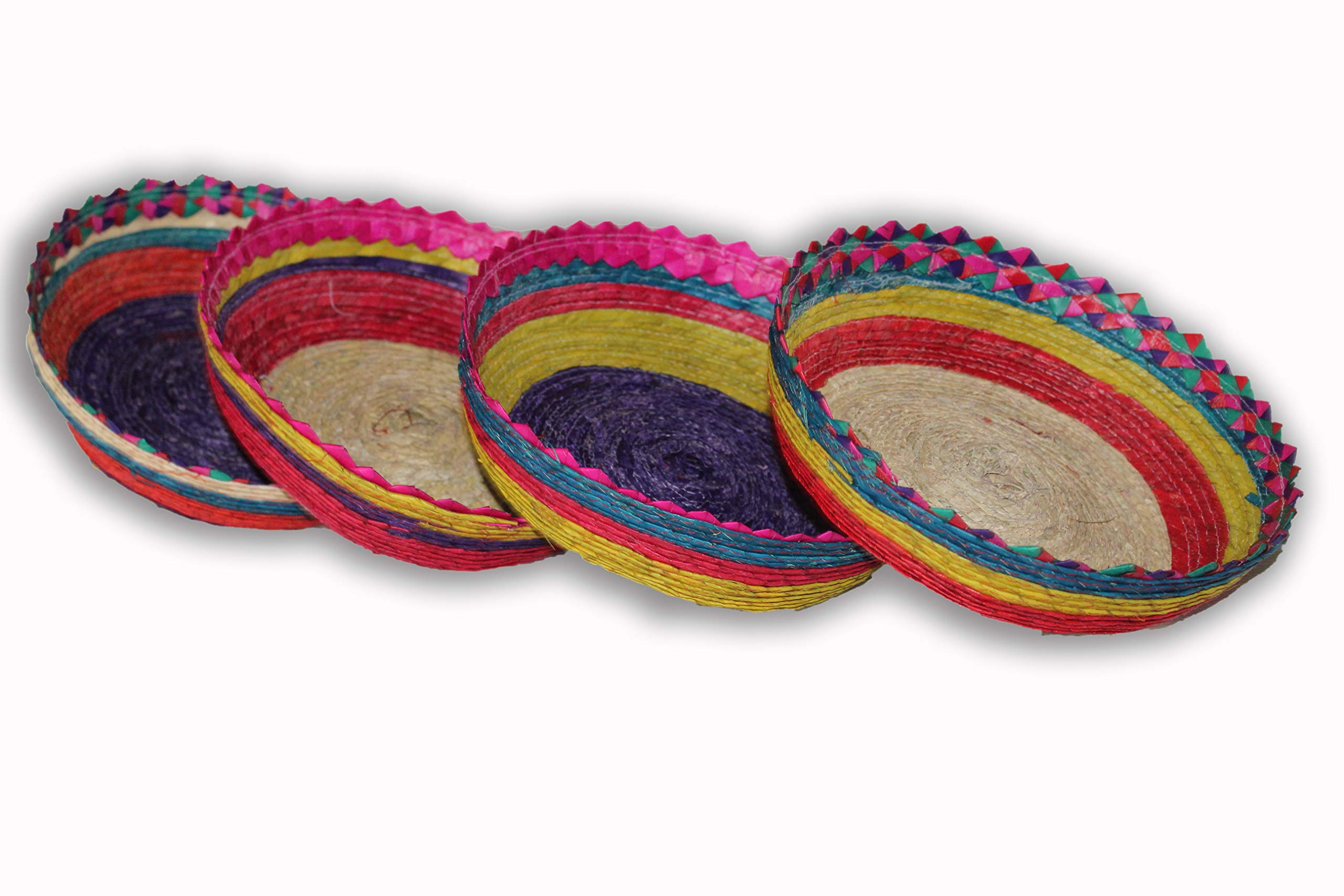 Mexican Palm Tortilleros. Handmade by The Indigenous People OF Mexico. Mexican Tortilla and Pancake Warmer. Great candy, and Chips Holder. (Colosal, 3 Pack)