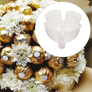 Milisten 50pcs Clear Chocolates Box Holder Candy Bouquet Wrapper Cups Clear Chocolate Flower Stem Fixed Base Candy Truffle Cup Holder
