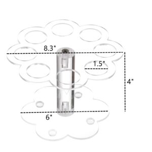 Dicunoy 3 Pack Ice Cream Cone Holder, 8 Holes Acrylic Waffle Cone Display Stand, Circle Hand Roll Sushi Stand Rack with Base for Restaurant, Party, Buffet, Wedding, Birthday