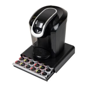 Mind Reader Single Serve Coffee Pod Drawer, 36 Pod Capacity, Countertop Organizer, 13.25"L x 12.75"W x 2.75"H, Black